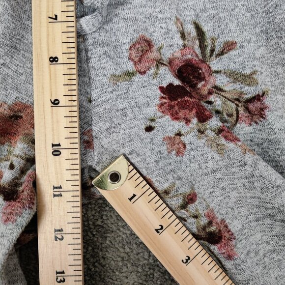 Ardene Women's Pajama Bottom Size M Gray Floral Jogger Style Knitted Comfy Daily - Picture 8 of 10